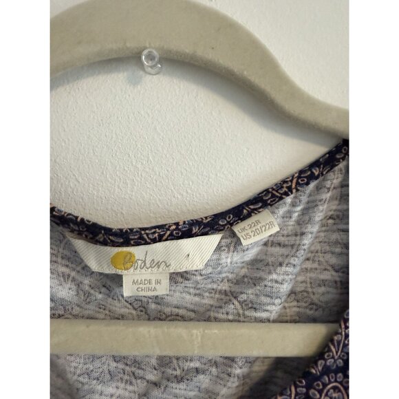 Boden Women's Emma Tiered Jersey Knit Midi Dress in Paisley French Navy Size 20 - Picture 4 of 8